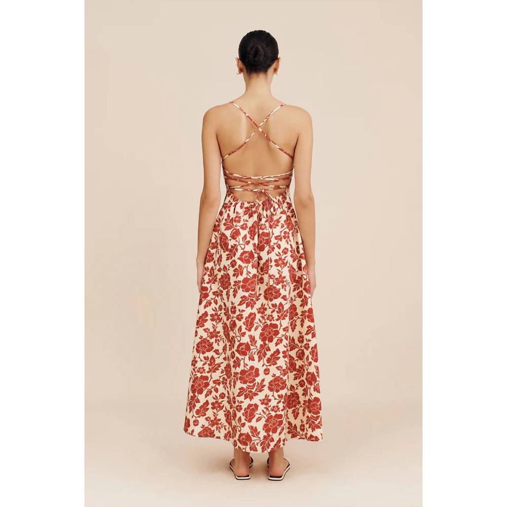 NEW POSSE lori dress in scarlet bloom - Picture 2 of 2